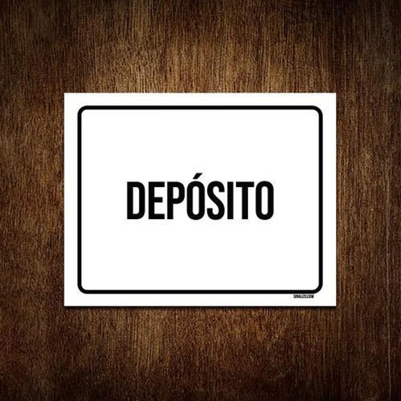 Placa Sinalização - Depósito Preto 27x35