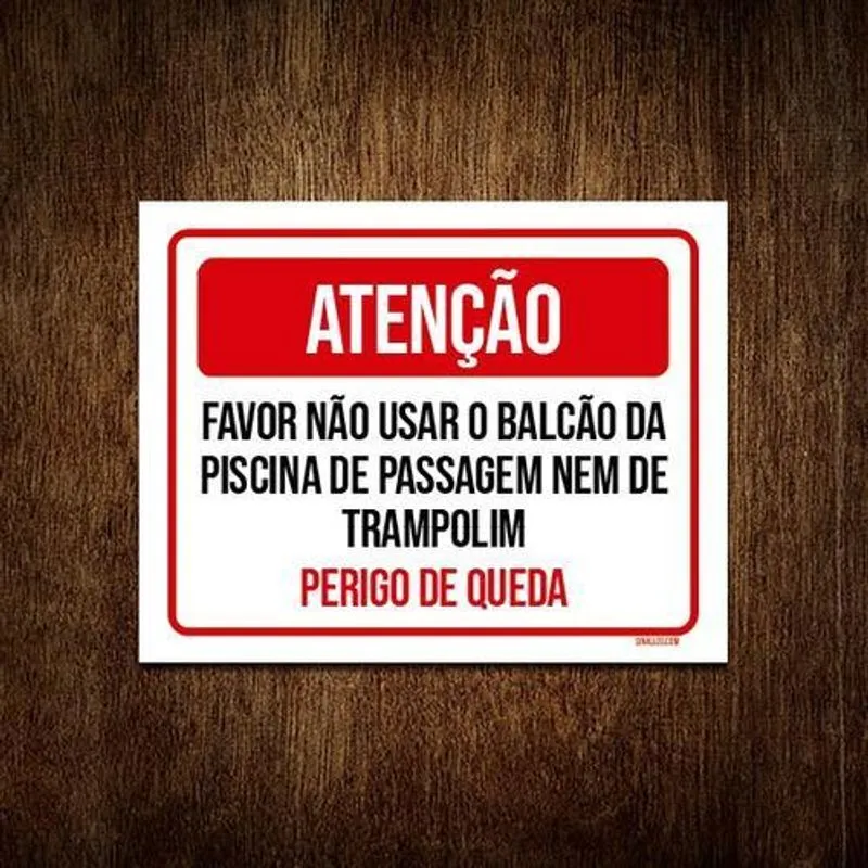 Kit 3 Placa Sinalização - Atenção Não Usar Balcão Piscina