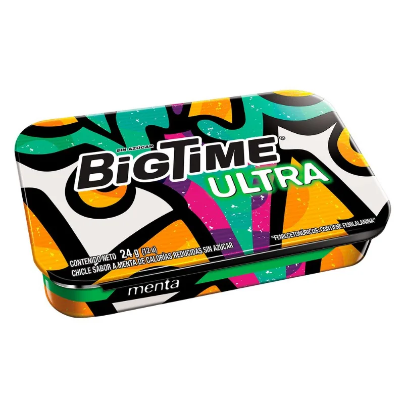 Chicles Bigtime Ultra Pocket Menta 24 g