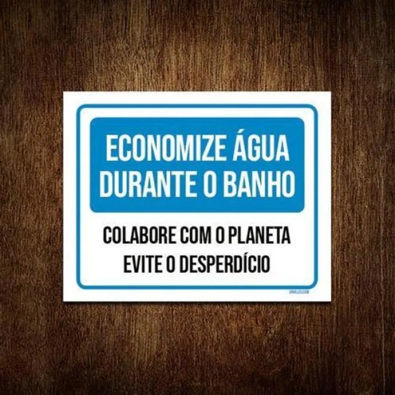 Kit 3 Placa Economize Água Durante Banho Planeta