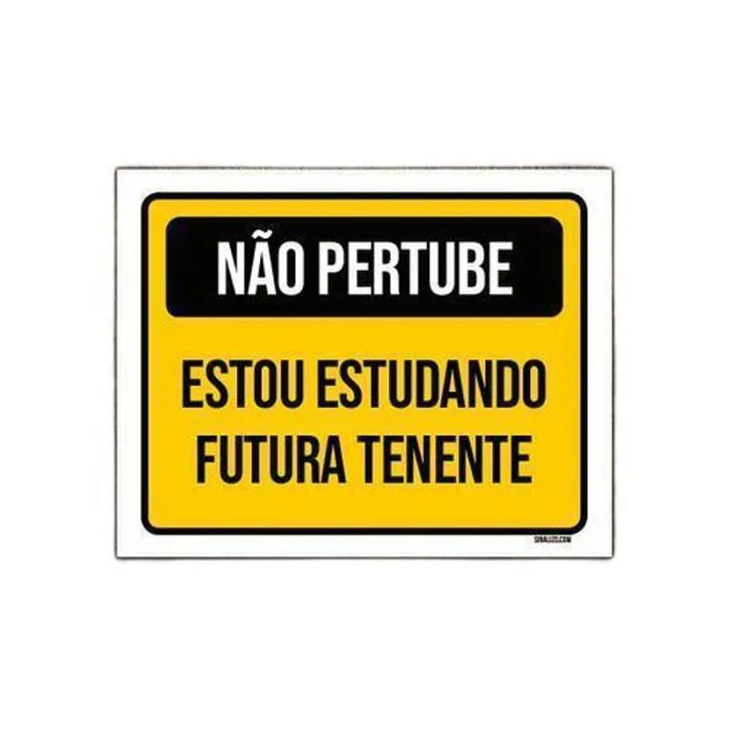 Kit 3 Placa Não Perturbe Estudando Futura Tenente
