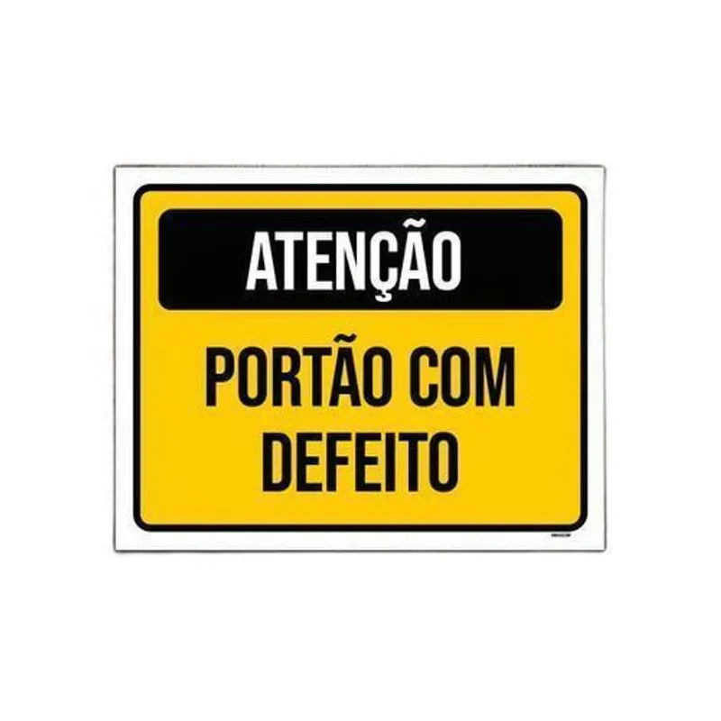 Kit 3 Placa Sinalização - Atenção Portão Com Defeito