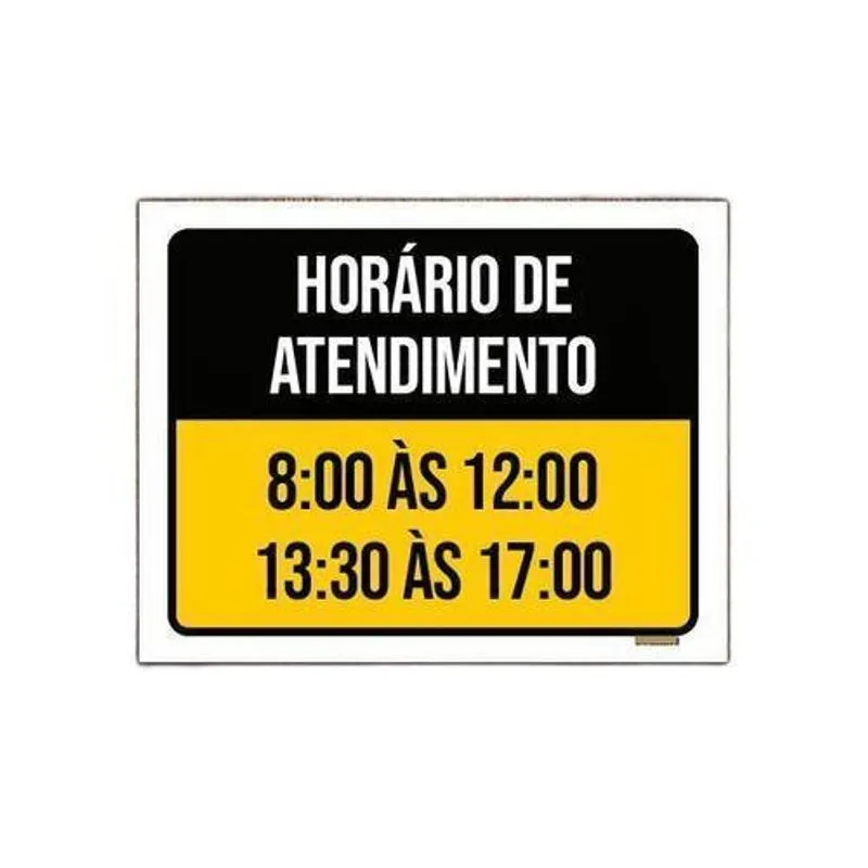 Kit 3 Placa Sinalização - Horário Atendimento 8 As 12