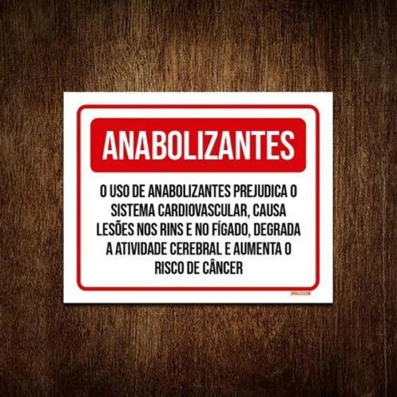Kit 5 Placa Sinalização - Anabolizantes Prejudica Saúde