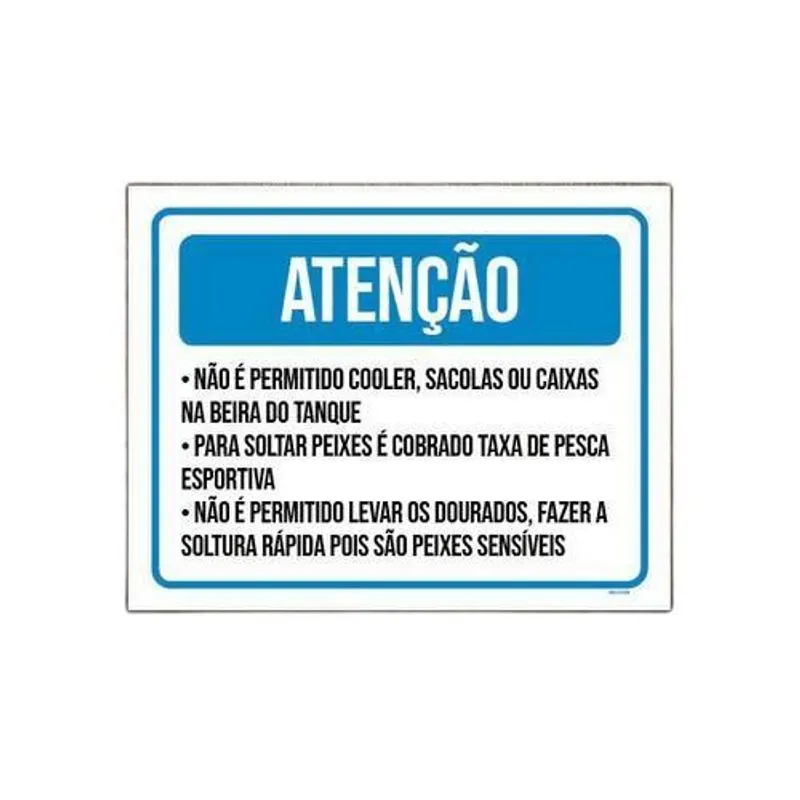 Kit 5 Placa Sinalização - Atenção Permitido Cooler