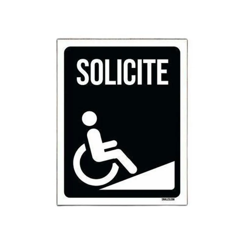 Kit 5 Placa Sinalização - Solicite Cadeira De Rodas
