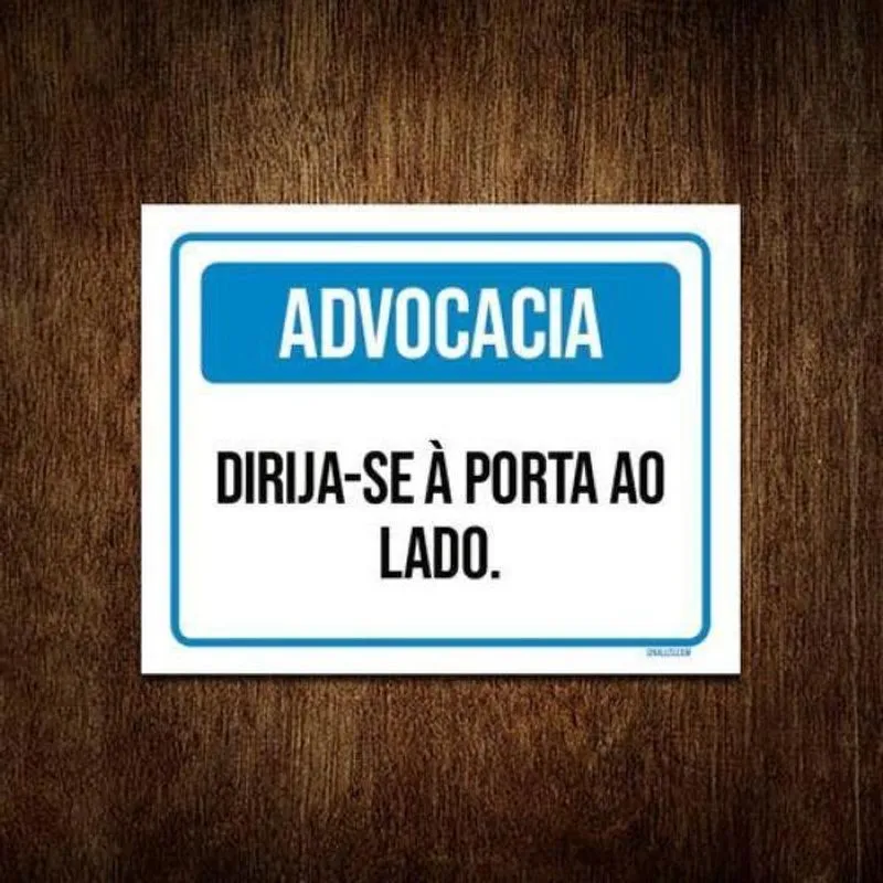 Kit 5 Placa Sinalização - Advocacia Dirija-se Porta Ao Lado