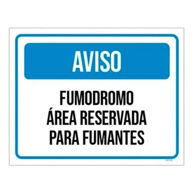 Placa Aviso Fumodromo Área Reservada Fumantes 18X23