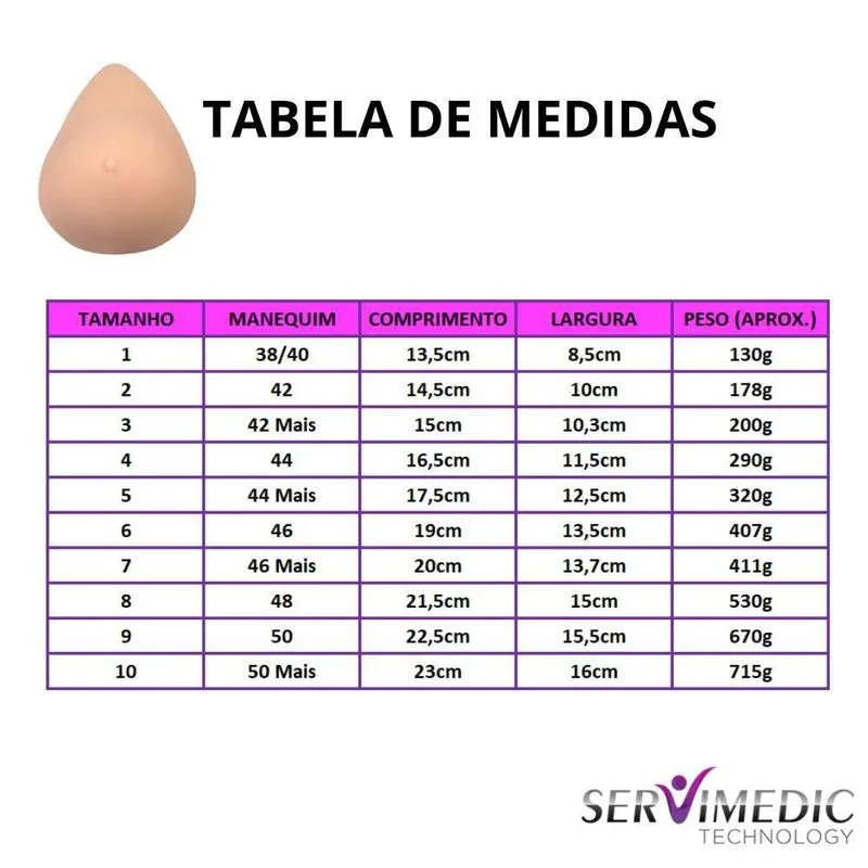 Kit Prótese Mamária Externa + Sutiã Para Prótese Mamária