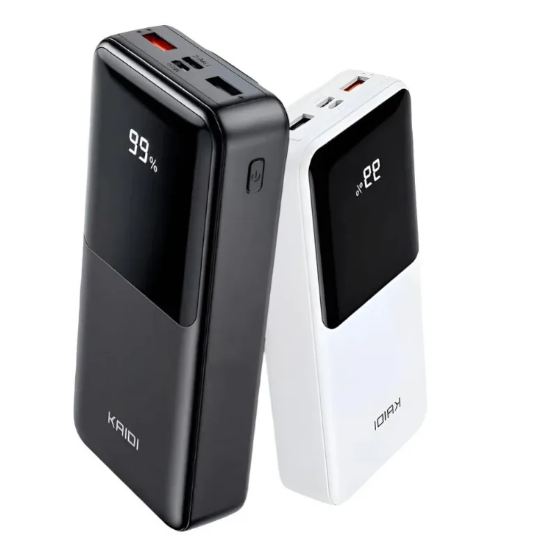 Power Bank Digital Profissional Preto 22.5W Carregamento Instantâneo