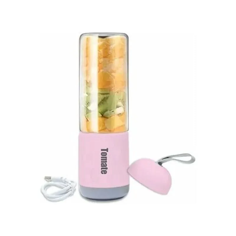 Mini Liquidificador Copo De Vidro Portátil - Rosa Maz-007