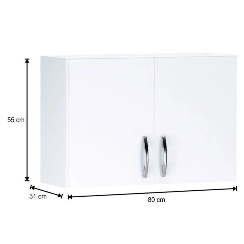 Armário Aéreo Para Cozinha com 2 Portas 80 cm Estrutura mdp