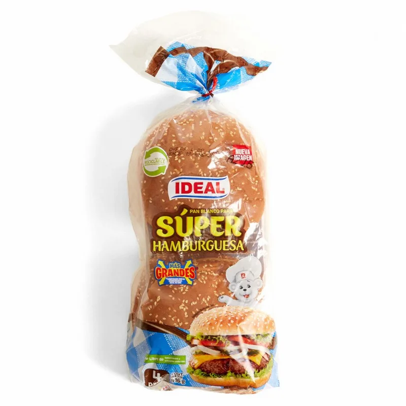 Pan de Hamburguesa Ideal Súper 416 g 4 un.