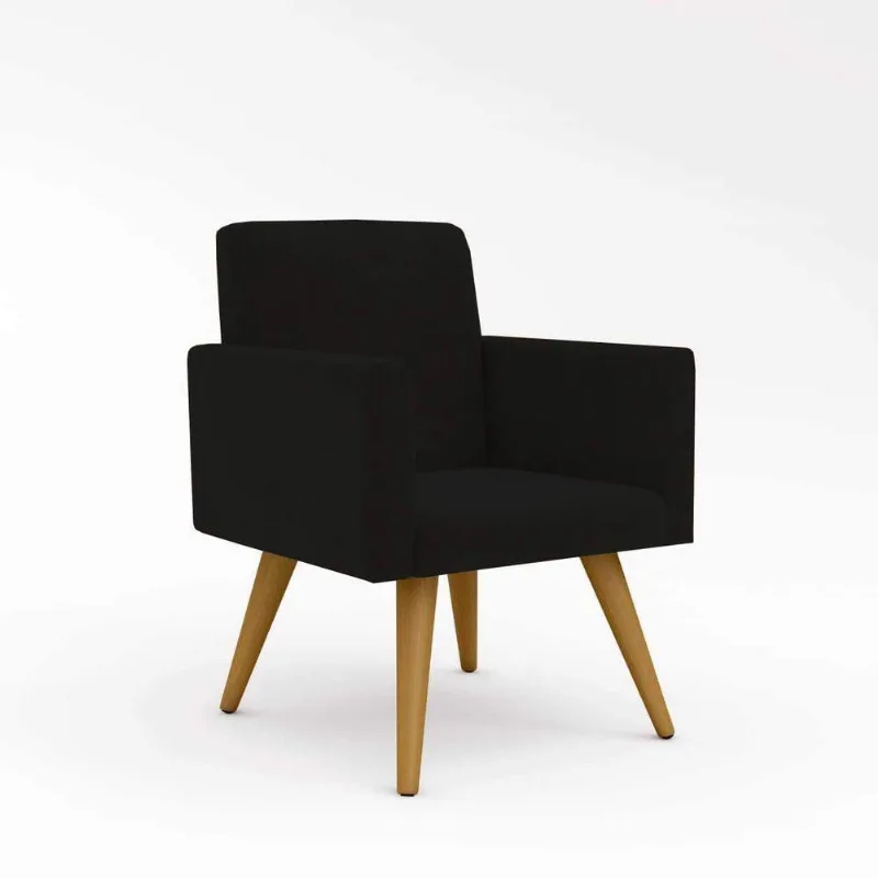 Poltrona Decorativa - Escritório - Recepção - Sala De Estar Preto