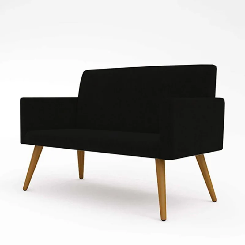 Sofá Namoradeira 2 Lugares - Balaqui Decor Preto