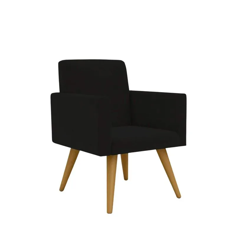 Poltrona Decorativa Cadeira Escritório Preto