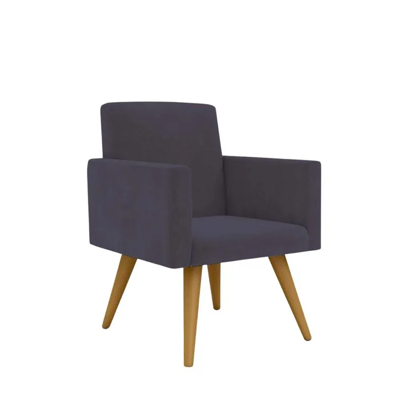 Poltrona Decorativa Cadeira Escritório Cinza