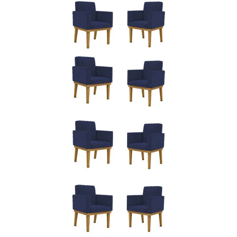 Kit 08 Poltronas Decorativa Reforçada - Balaqui Decor Cor:azul Marinho
