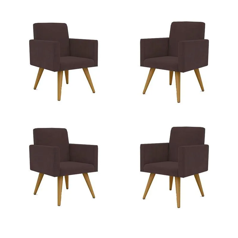 Kit 04 Poltronas Nina Decorativa Para Recepção Balaqui Decor