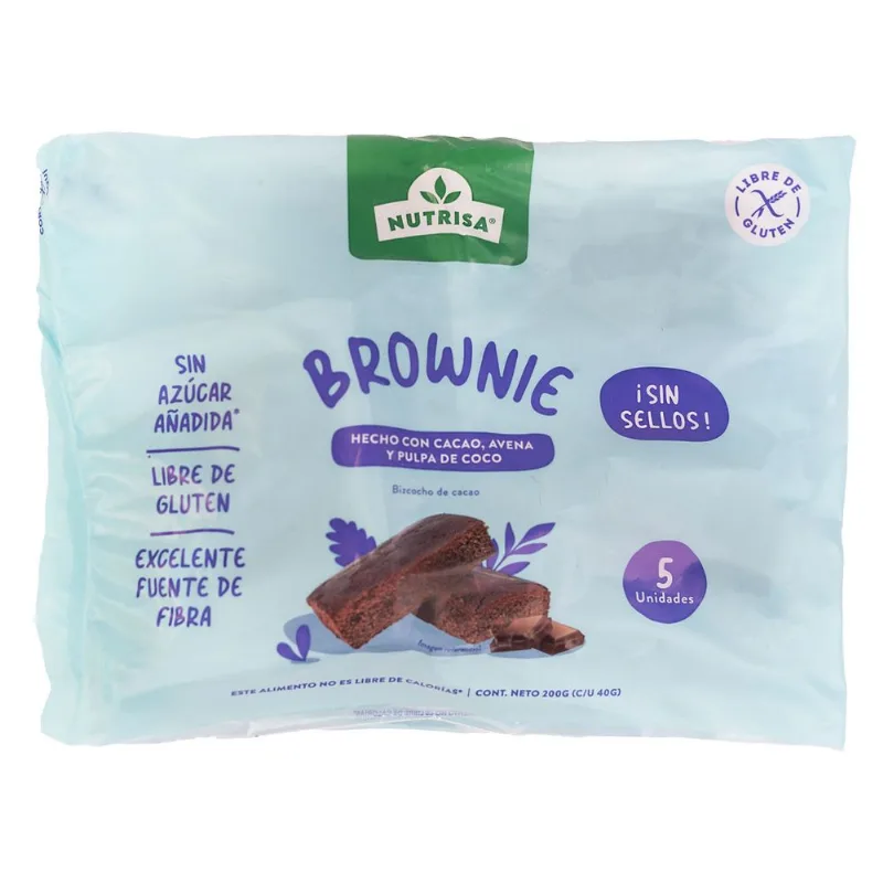 Brownie Nutrisa Sin Sellos 5 un.