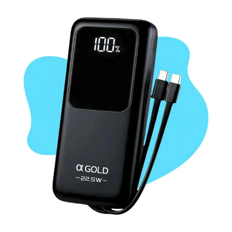Power Bank Premium Preto 22.5W Tecnologia Avançada Portátil