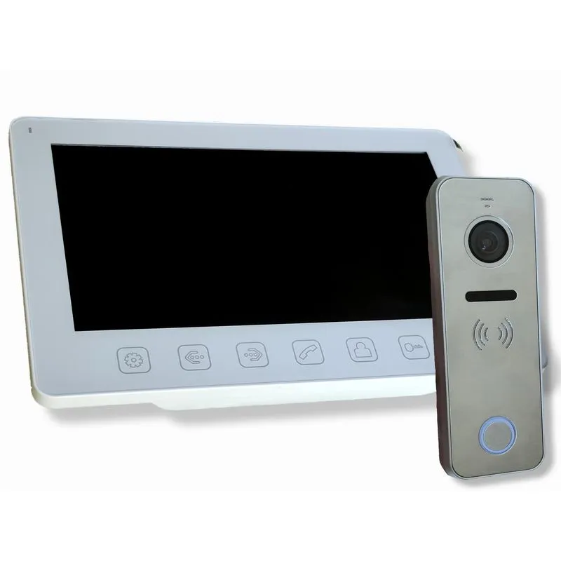 Vídeo Porteiro Campainha Touch Screen Prata E Branco Prime