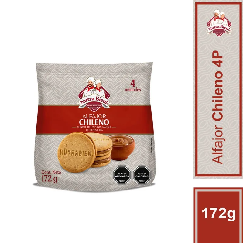 Alfajor Nutra Bien Chileno 180 g 4 un.