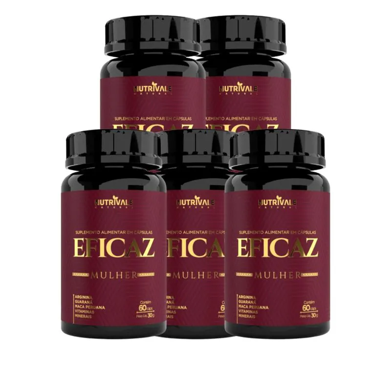 5 Unidades Eficaz Mulher 60 Capsulas 500 Mg Estimulante