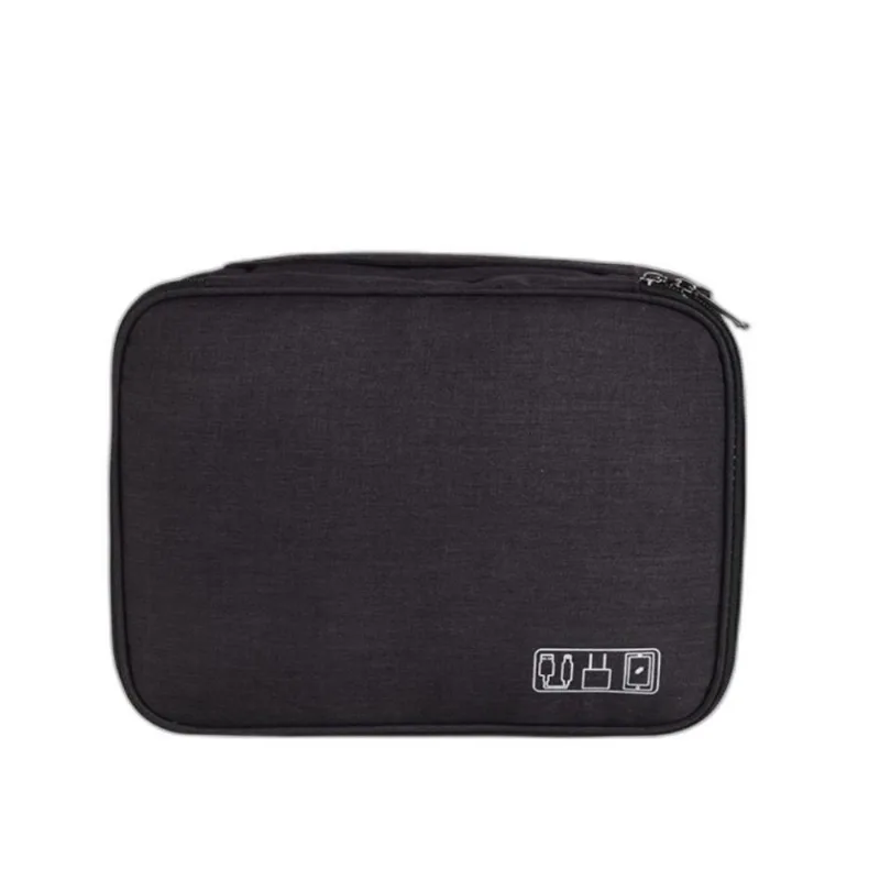 Necessaire Organizador Acessórios Eletrônicos Preto 24cm