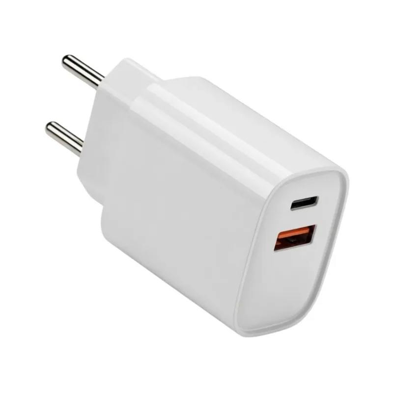 Bloco Carregador 20W Branco Tipo C E Lightning Mini Robusto