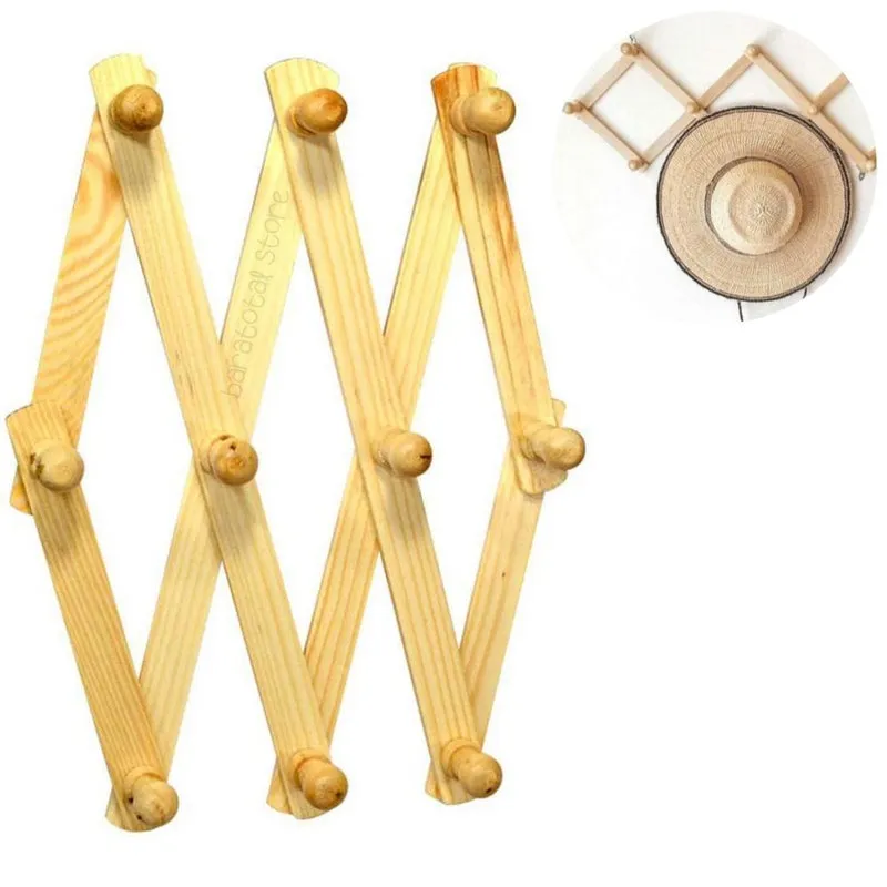 Cabides Madeira Sanfona Kit Com 3 Organiza Quarto Sanfonado