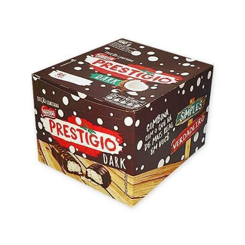 Kit 3 Caixas Nestlé Prestígio Dark Meio Amargo 30x33gr 90 Un