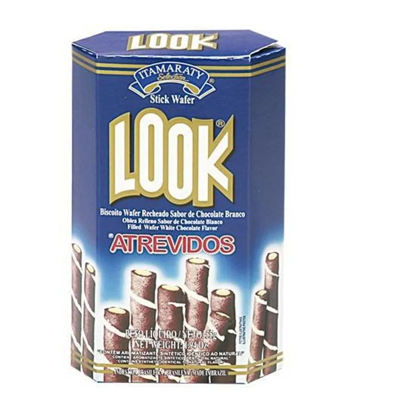 20 Un Biscoito Wafer Recheado Sabor Atrevidos Look 55g