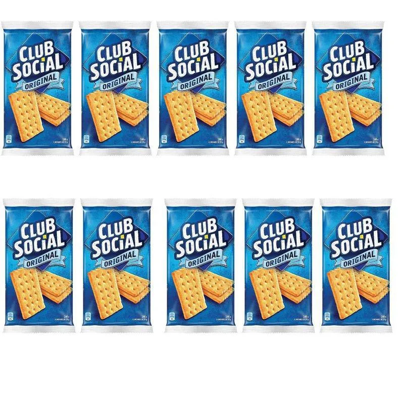 20 Pacotes Biscoito Club Social 6x24g -144gr Original