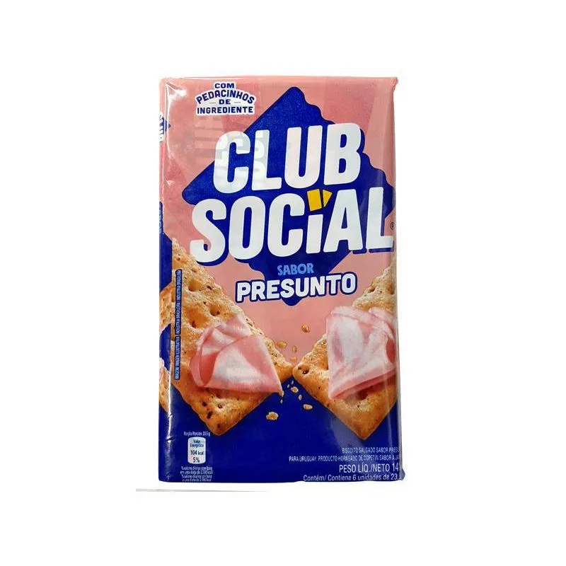 Kit 50 Biscoito Club Social 6x23,5g -141gr Presunto