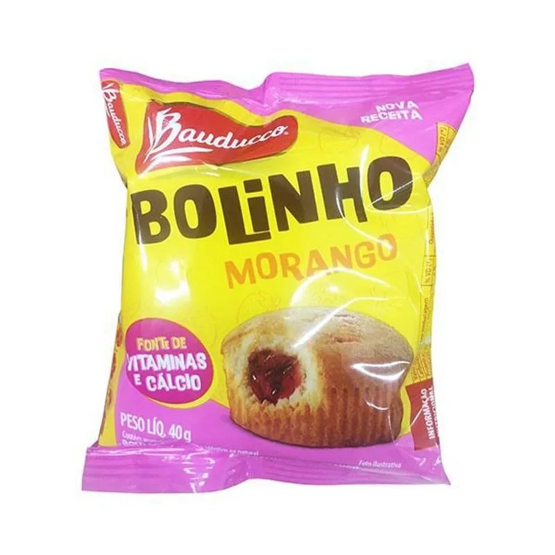 Kit 3 Caixas Bolinho Bauducco Morango 40g Caixa 14 Unidades