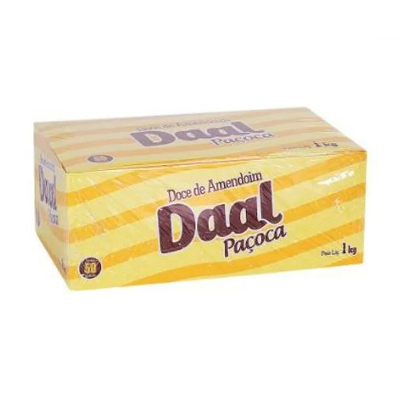 Kit 2 Caixa De Paçoca Quadrada Daal Com 50 Unidades 1kg