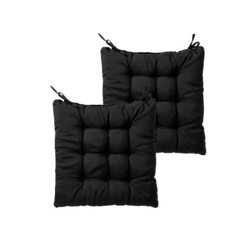Kit 2 Almofadas Futton Assento Para Cadeira - Preto 40x40