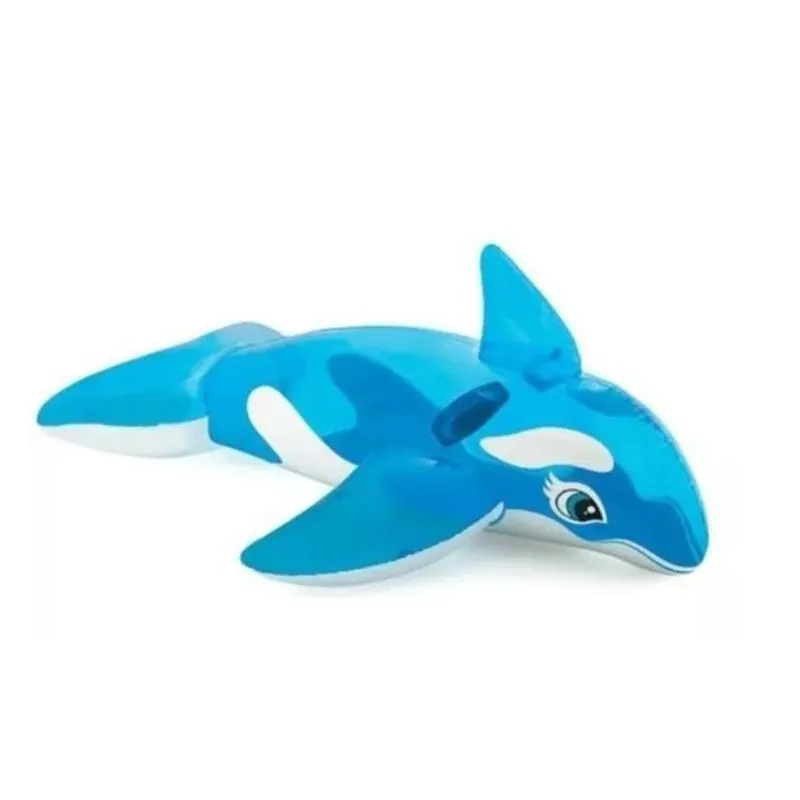 Bote Boia Inflável Baleia Transparente Com Alça Piscina Intex