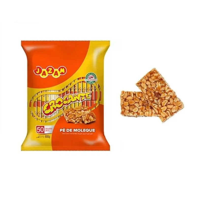 Doce Pé De Moleque Crocante Jazam 800gr Com 50 Unidades
