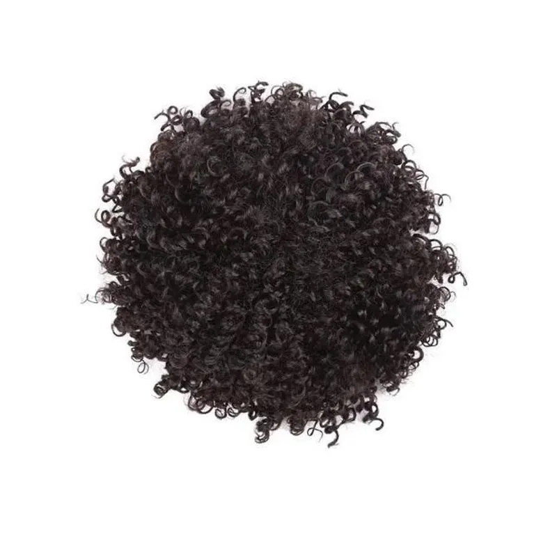 Coque Cacheado Orgânico Aplique Afro Puff Castanho Escuro