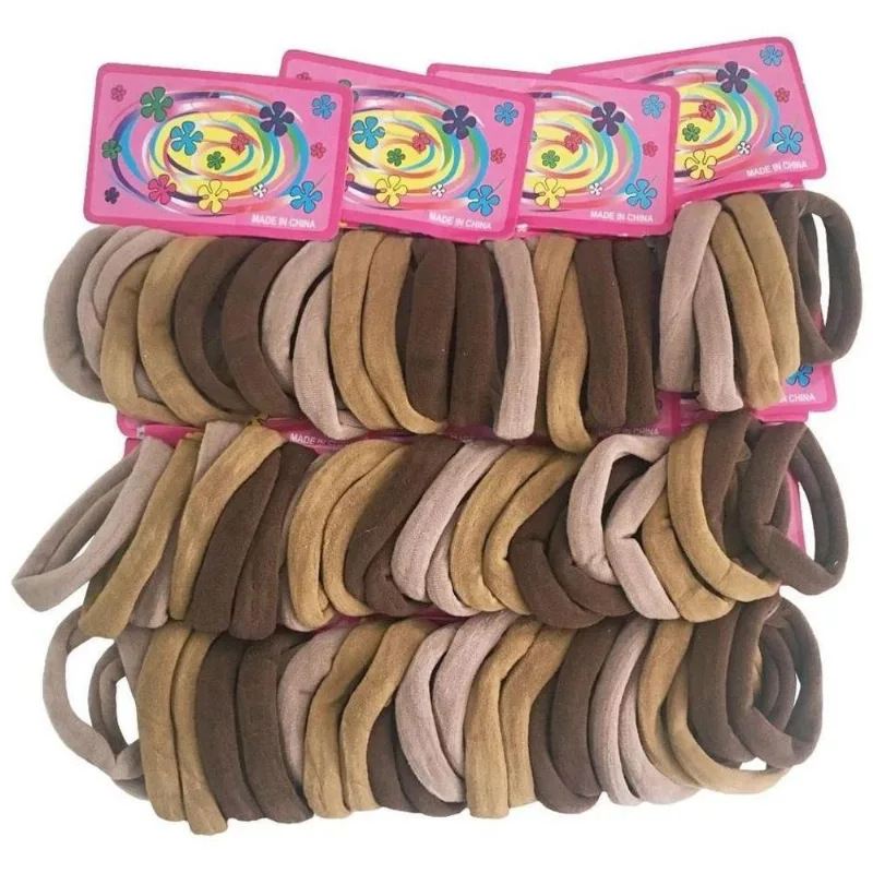 Kit 216 Elásticos De Cabelo Rabicó Xuxinha Tons De Marrom