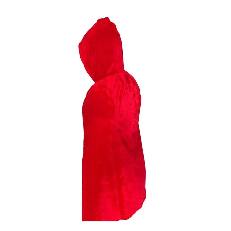Capa Com Capuz Veludo Diabinha 75cm Fantasia Cosplay