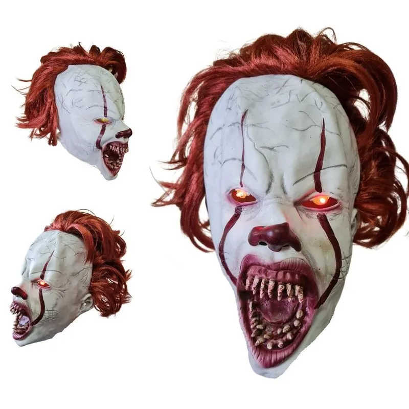 Máscara De Látex It A Coisa Pennywise Palhaço C/led Vermelho