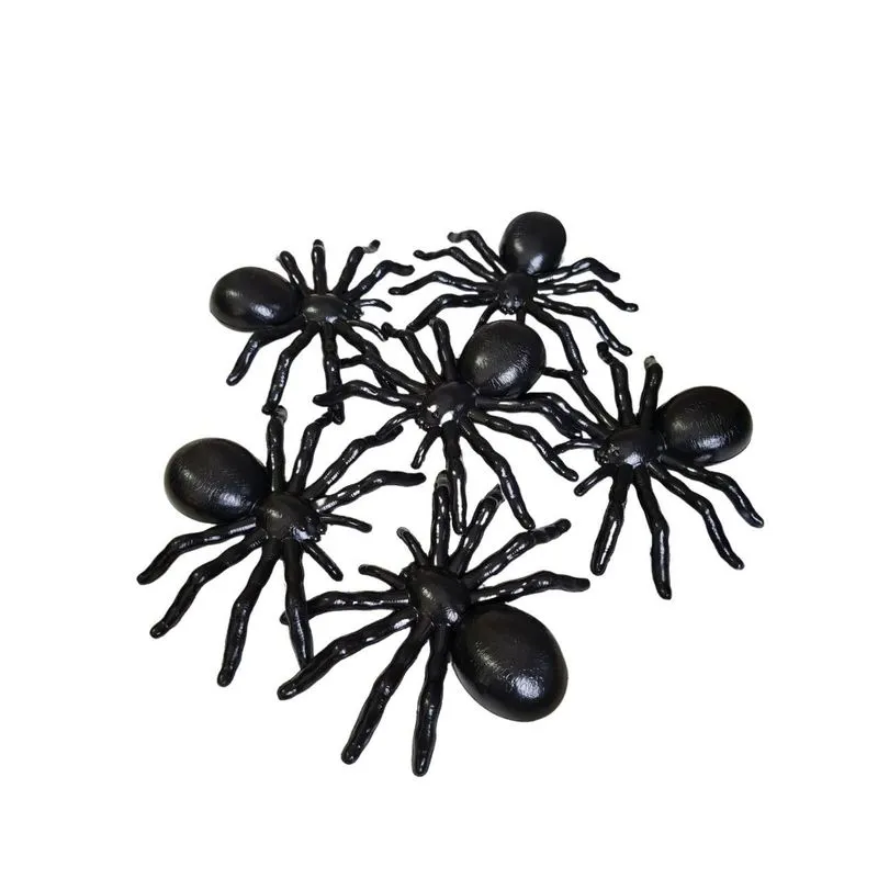 12 Aranhas Plástico Grande Preta Decoração Festa Halloween