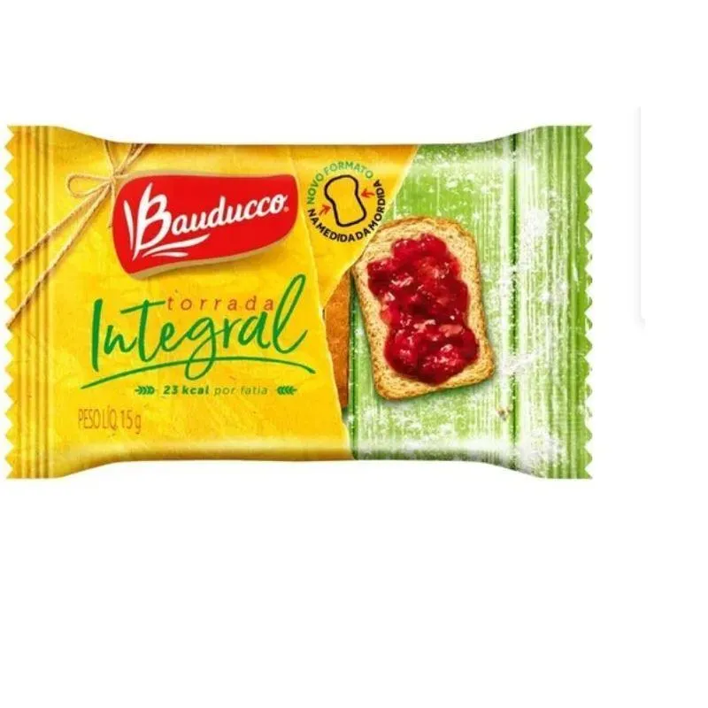 Kit 42 Torrada Bauducco Integral Sachê Lanchinho Pacote 15g