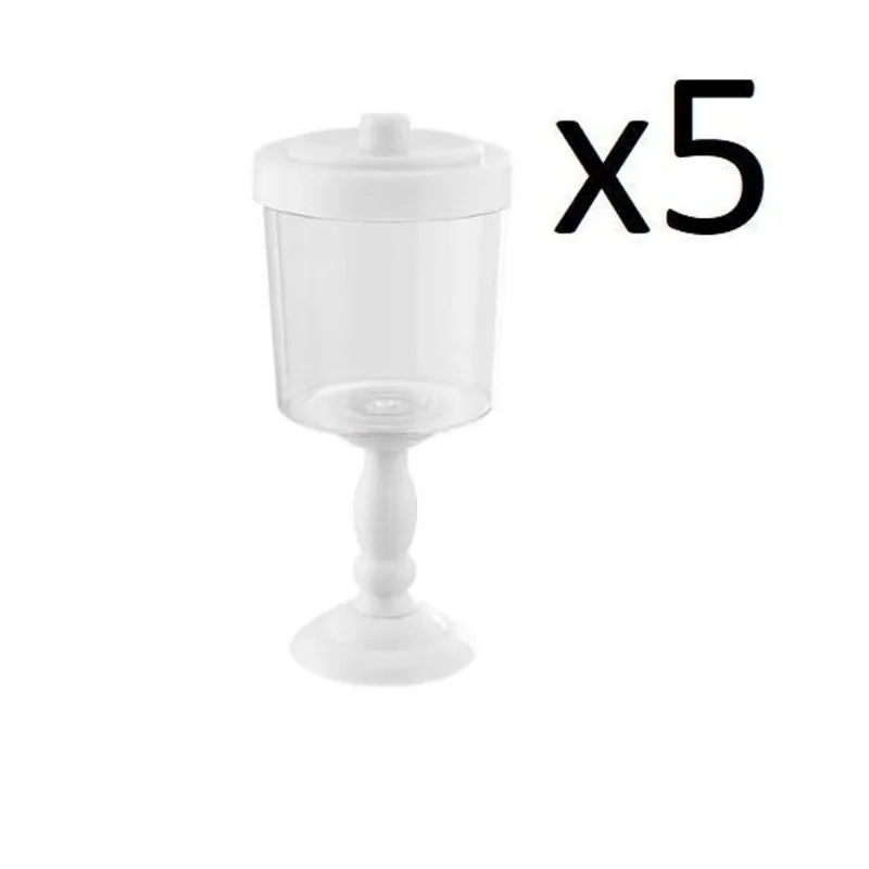 5 Baleiros Decorativos Porta Doces Para Mesa Branco