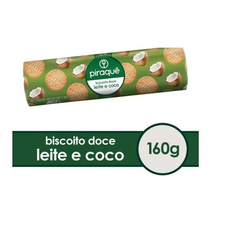Bolacha Biscoito Piraquê Leite Maltado E Coco 20unidades