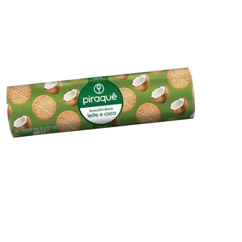 Bolacha Biscoito Piraquê Leite Maltado E Coco - 40un Total