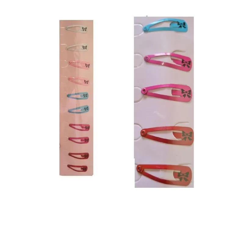 Kit 10 Presilhas Tic Tac P/cabelo Colorido Estampa Lacinho